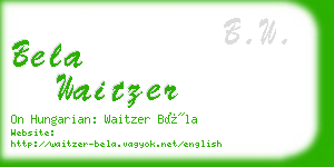 bela waitzer business card